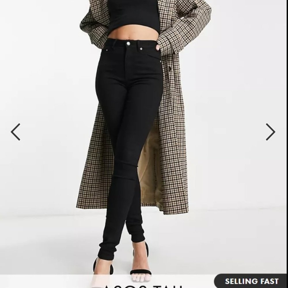 ASOS DESIGN Tall skinny jeans in clean black